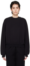 Skims Black Cotton Fleece Classic Crewneck Sweatshirt