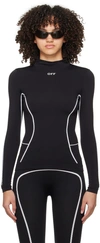OFF-WHITE BLACK SEAMLESS LONG SLEEVE TOP