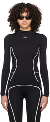 Off-white Long Sleeved Seamless Active Top In Black White