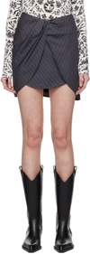 Off-white Wool Blend Skirt With Revisited Pinstriped Motif In Forged Iron