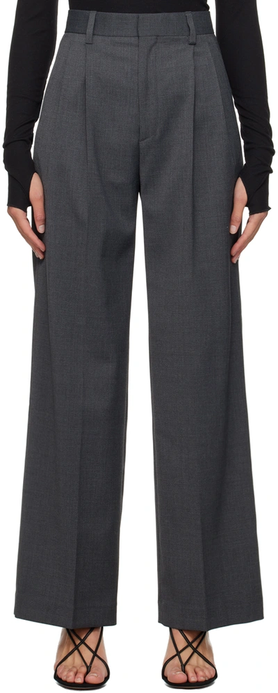 Filippa K Darcey Wide-leg Trousers In 1444 Dark Grey Melan