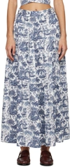 STAUD BLUE IDALINO MAXI SKIRT