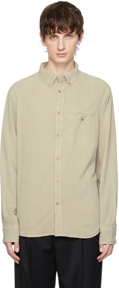 Filippa K Taupe Zachary Shirt In Light Sage