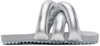Yume Yume Tyre Crossover-strap Faux-leather Slides In Silver Vegan Leather