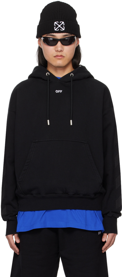 Off-white Black Cornely Diags Hoodie In Black White