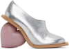Yume Yume Vegan Leather Mini Love Pumps With Statement Heel 11 Cm In Metallic / Pink
