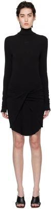 Off-white Black Twist Minidress In Black