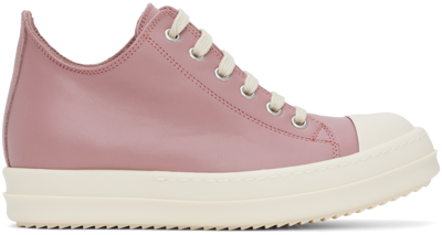 Rick Owens Women's Low Sneaks Leather Sneakers In Dusty Pink Milk