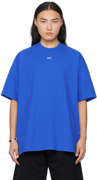 Off-white Blue Stamp T-shirt In Nautical Blue