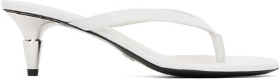 Proenza Schouler Women's 65mm Leather Spike Flip-flops In White