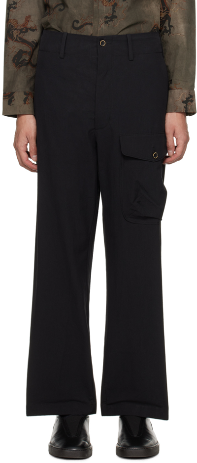 Uma Wang Black Paxton Cargo Trousers In Uw900 Black