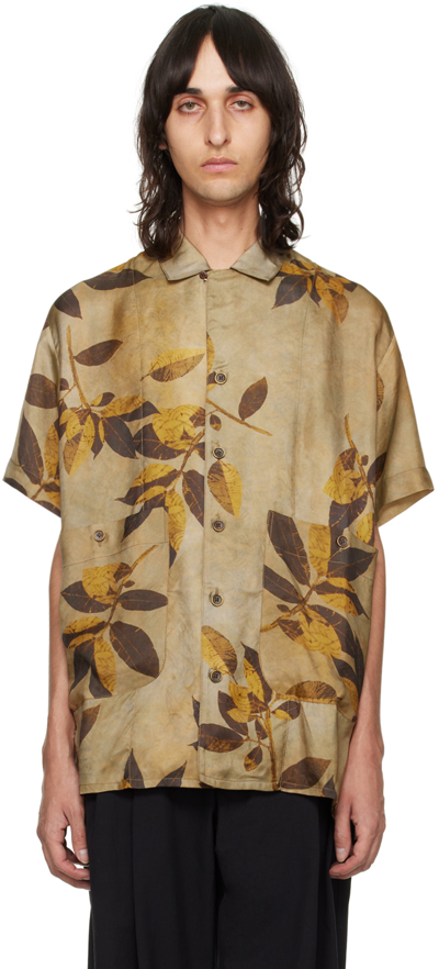 Uma Wang Tan Terry Shirt In Uw026 Tan/brown