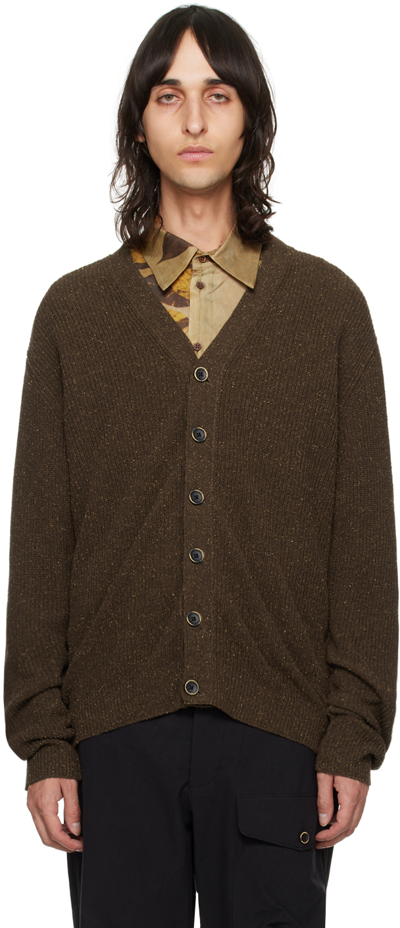 Uma Wang Brown Buttoned Cardigan In Uw600 Brown