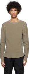 JOHN ELLIOTT KHAKI THERMAL LONG SLEEVE T-SHIRT