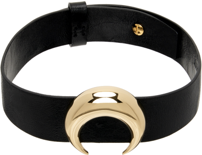 Marine Serre Black & Gold Regenerated Tin Moon Choker In Mt50