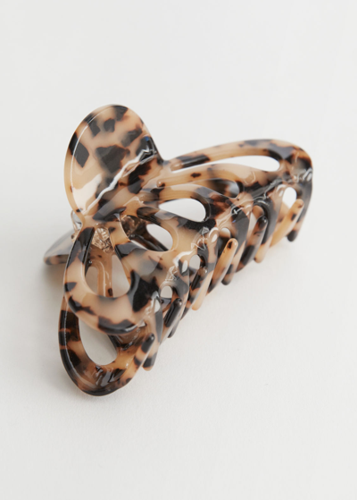 Other Stories Butterfly Claw Clip In Animal Print