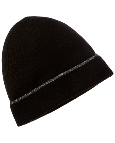 Scott & Scott London Lurex Beth Cashmere Beanie In Black
