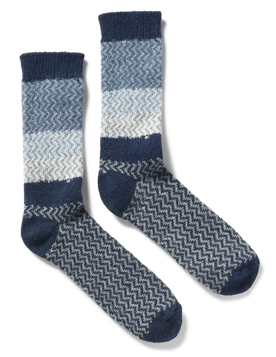 Faherty Ombre Donegal Sock In Navy Storm Ombre