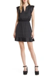 Steve Madden Pleated Cap Sleeve Minidress In Black