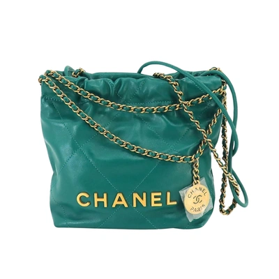 Pre-owned Chanel C22 Green Leather Shopper Bag ()