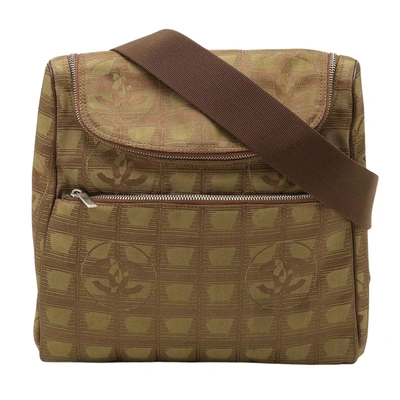 Pre-owned Chanel Travel Line Khaki Canvas Backpack Bag ()