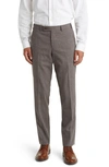 Ted Baker Jerome Trim Fit Soft Constructed Stretch Wool Blend Tapered Leg Pants In Brown