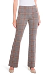 Nic + Zoe Sketched Plaid Bootcut Pant In Neutral Multi In Grey Neutral Multi