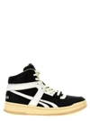 Reebok High-top Sneakers With Contrasting Panels And Rubber Sole In White/black