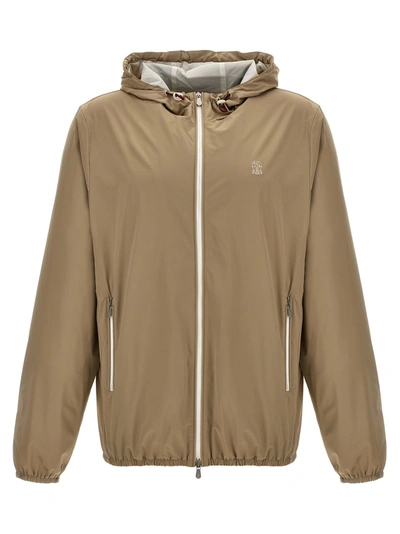 Brunello Cucinelli Lightweight Hooded Jacket In Beis