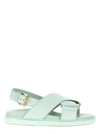 Marni Cross Strap Flat Sole Sandals In Light Blue