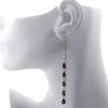 Ariana Rabbani Five Pear Shape Garnets Threader Earrings Yellow Gold In Gold