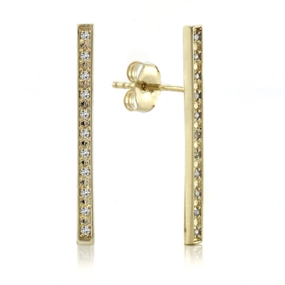 Ariana Rabbani Long Bar Earrings Yellow Gold