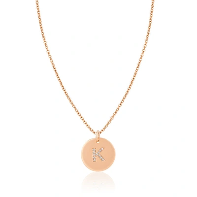 Ariana Rabbani Diamond Letter Disc Gold Bale Necklace In Multi