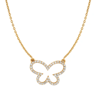 Ariana Rabbani Diamond Butterfly Necklace (medium) Yellow Gold
