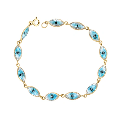 Ariana Rabbani Evil Eyes Marquise Bracelet Yellow Gold