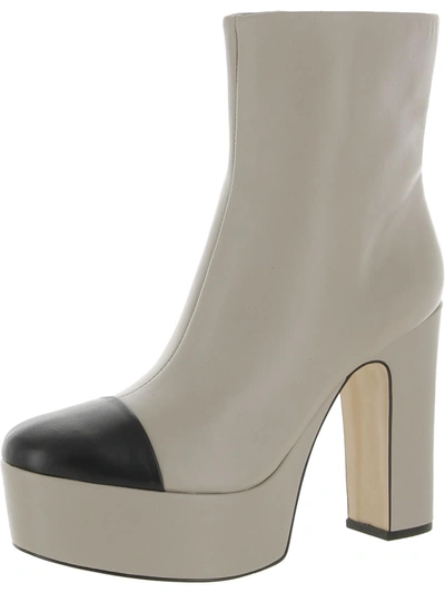 Franco Sarto Valeria Womens Leather Platforms Booties In White