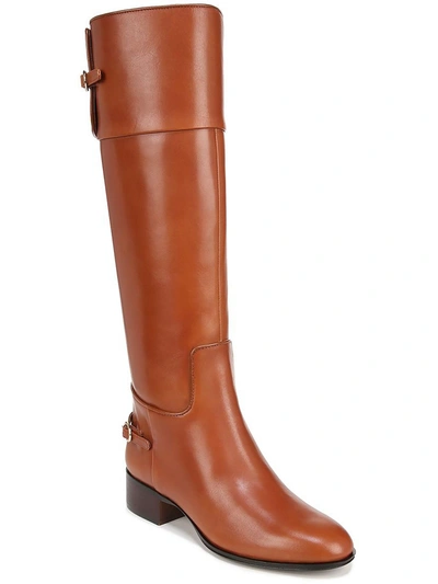 Franco Sarto Jazrin Wide Calf Riding Boots In Cognac Brown Leather
