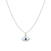 Ariana Rabbani Diamond & Sapphire Evil Eye Necklace White Gold In White