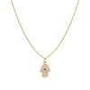 Ariana Rabbani Diamond & Ruby Hamsa Necklace Yellow Gold In Gold