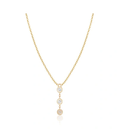 Ariana Rabbani Two Bezel-set Diamonds & Disc Necklace Yellow Gold