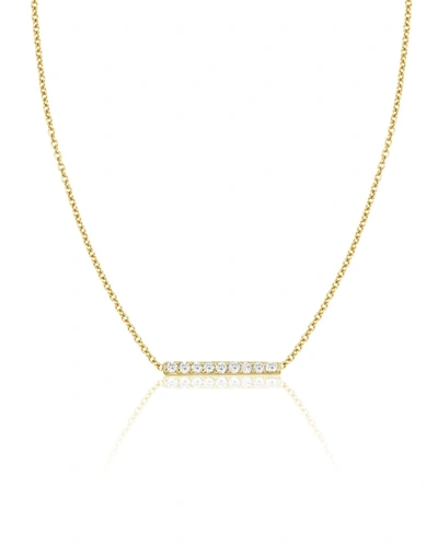 Ariana Rabbani Mini Diamond Bar Necklace Yellow Gold