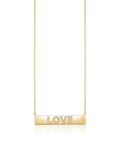 Ariana Rabbani Diamond Love Bar Necklace Yellow Gold