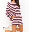 SHOW ME YOUR MUMU DAYTIME PULLOVER IN PATRIOT STRIPE KNIT