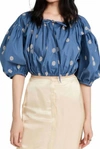 Ciao Lucia Octavia Top In Embroidered Cotton In Multi