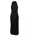 Cinq À Sept Rori Sleeveless Side-tie Turtleneck Midi Dress In Black