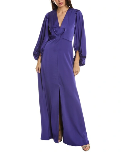 Sachin & Babi Jenny Puff-sleeves Gown In Blue