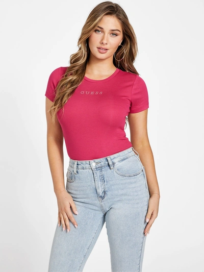 Guess Factory Preston Logo Top In Pink