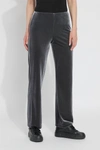 Lyssé Velvet Pants In Solid Charcoal In Pink