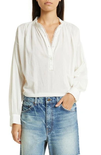 Nili Lotan Marcel Cotton Blouse In Ivory