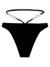 Magda Butrym High-waisted Monochrome Swimsuit Pearl Embellishments